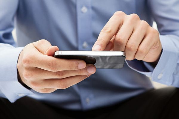 Businessman using mobile