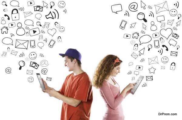 Young couple with tablets