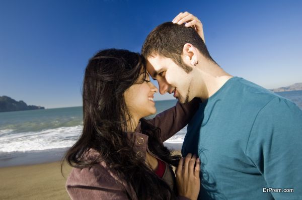 Affectionate couple at beach