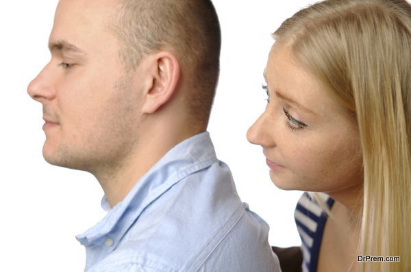 young couple on white