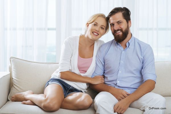 Smiling married couple