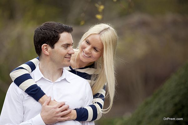 Romantic couple in park